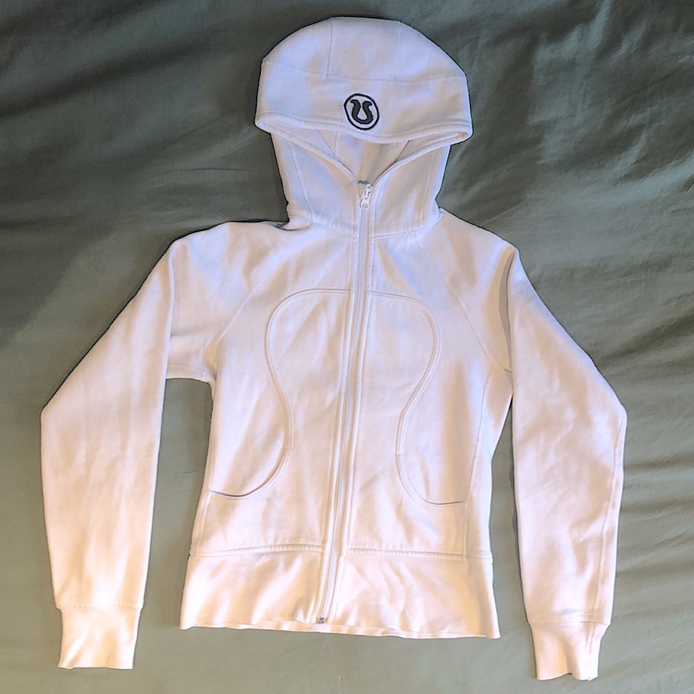 White Lululemon zip-up hoodie. Size US S.